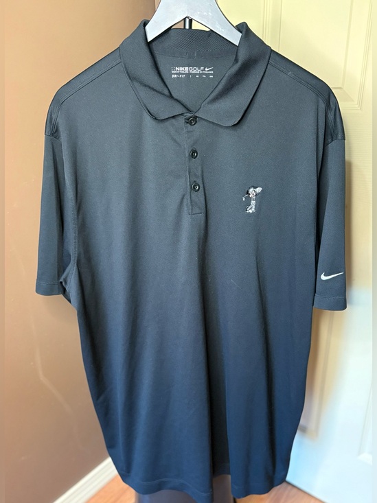 Nike Other - Nike Men's Black Golf Polo with Embroidered Mickey Golfer